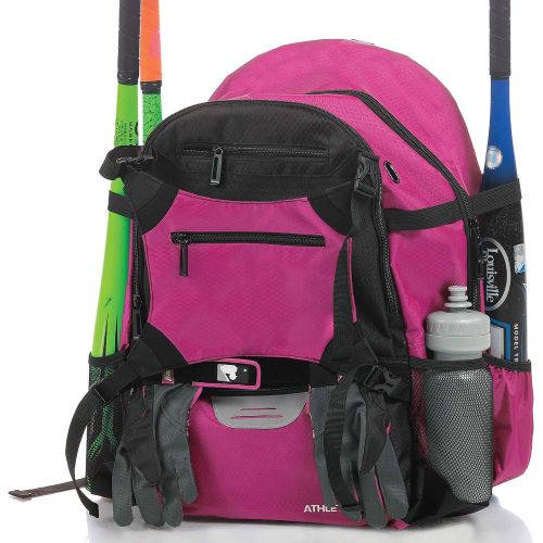  Athletico Advantage Baseball Bag - Baseball Backpack with External Helmet Holder for Baseball, T-Ball & Softball Equipment & Gear for Youth and Adults Holds Bat, Helmet, Glove, Sho