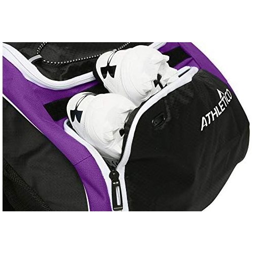  Athletico Baseball Bat Bag - Backpack for Baseball, T-Ball & Softball Equipment & Gear for Youth and Adults Holds Bat, Helmet, Glove, & Shoes Shoe Compartment & Fence Hook