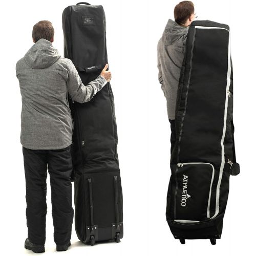  [아마존베스트]Athletico Rolling Double Ski Bag - Padded Ski Bag with Wheels for Air Travel