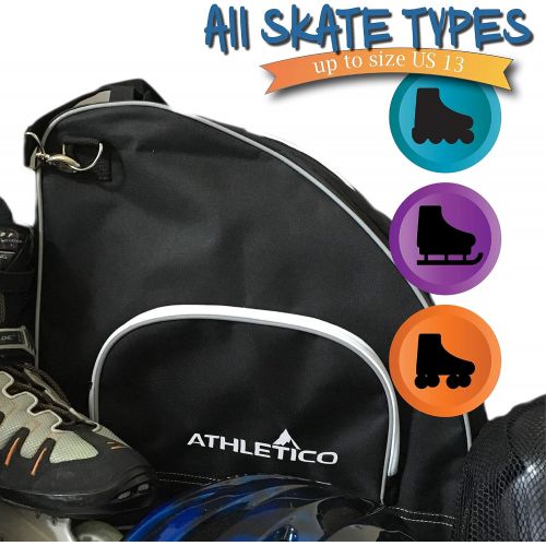  Athletico Skate Bag + Large Blade Cover (Black)