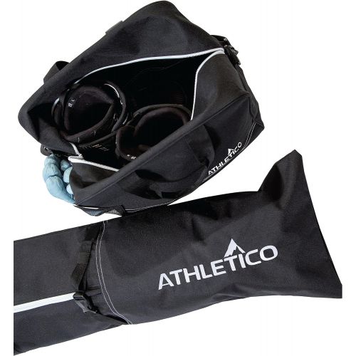  Athletico Padded Two-Piece Ski and Boot Bag Combo Store & Transport Skis Up to 200 cm and Boots Up to Size 13 Includes 1 Padded Ski Bag & 1 Padded Ski Boot Bag