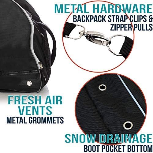  Athletico Ski Boot Bag ? Skiing and Snowboarding Travel Luggage ? Stores Gear Including Jacket, Helmet, Goggles, Gloves & Accessories ? Venting and Grommets for Snow Drainage