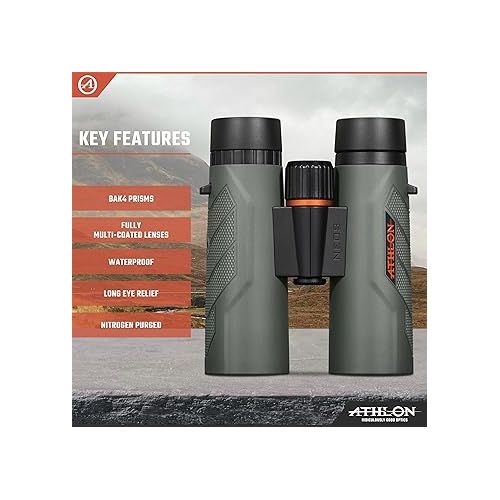  Athlon Optics 8x42 Neos G2 HD Binoculars with Eye Relief for Adults and Kids, High-Powered Binoculars for Hunting, Birdwatching, and More