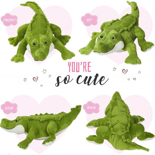  Athoinsu Realistic Stuffed Crocodile Soft Pillow Plush Toy Jumbo Alligator Valentines Day Birthday Childrens Day for Toddler Kids Boys, 20