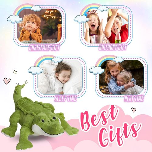  Athoinsu Realistic Stuffed Crocodile Soft Pillow Plush Toy Jumbo Alligator Valentines Day Birthday Childrens Day for Toddler Kids Boys, 20