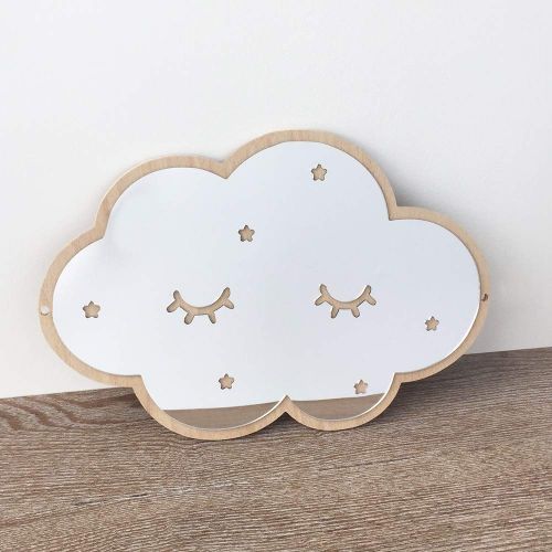  AtianZhen 3D Acrylic Mirror Surface Clouds Stars Wall Sticker for Kids Rooms Home Decor Hanging Mirror Decoration Shy Facial Expression,Silver