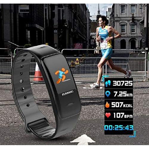  Atlanta Fitness Tracker mit Puls Blutdruck Sauerstoff Farbdisplay Smartwatch mit Schweissband 9702 SB