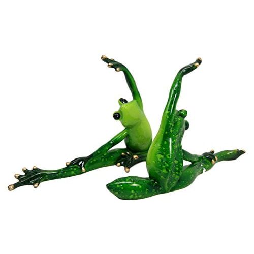  Atlantic Collectibles Active Yoga Frog Couple Stretching Decorative Figurine Set