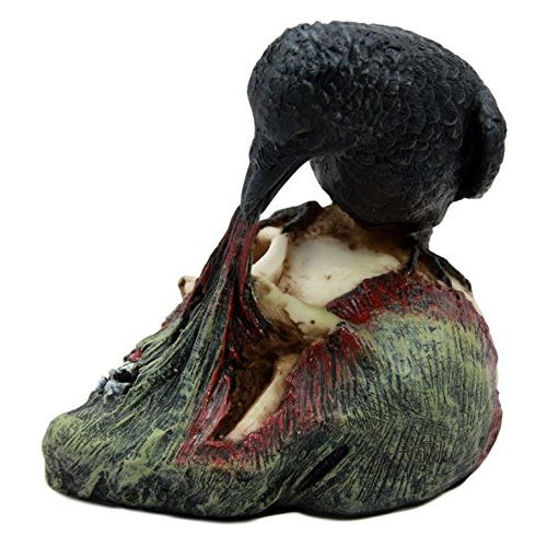  Atlantic Collectibles T Virus Infected Raven Crow Feeding on Zombie Flesh Decorative Figurine 4.25H