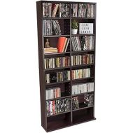 Atlantic Oskar Adjustable Media Cabinet - Holds 464 CDs, 228 DVDs or 276 Blu-rays, 12 Adjustable and 4 fixed shelves PN in Espresso