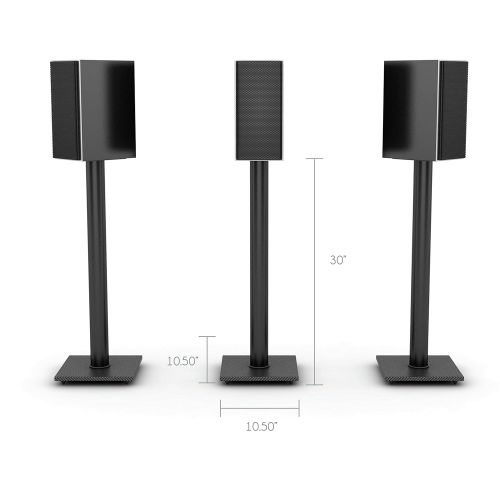  Atlantic 77335799 Speaker Stands for Bookshelf Speakers up to 20 lbs - Pair (Black)