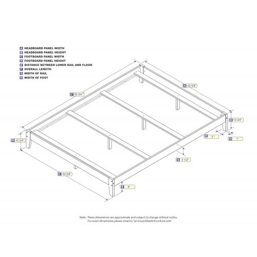  Atlantic Furniture AR8041031 Concord Traditional Bed Queen Espresso