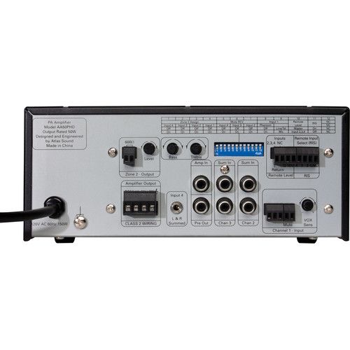  AtlasIED Atlas Sound AA50PHD 4-Input 50W BGM Mixer Amplifier