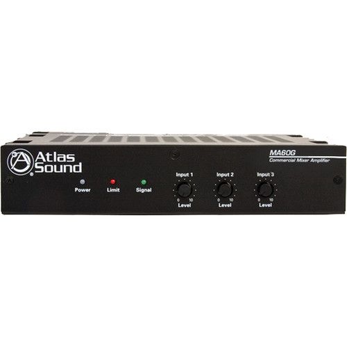  AtlasIED MA60G 60W 3-Channel Mixer Amplifier