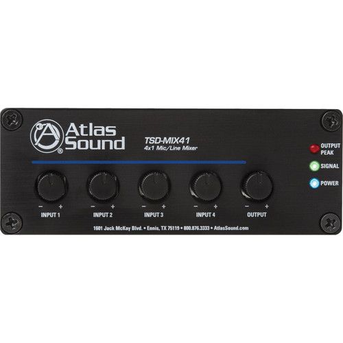  AtlasIED TSD-MIX41 4x1 Mic/Line Mixer