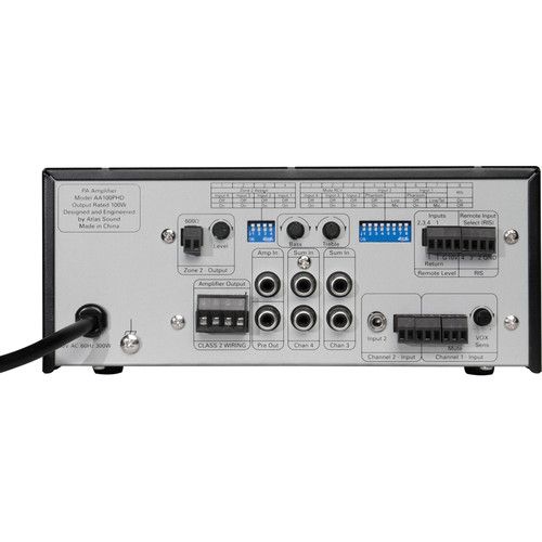  AtlasIED Atlas Sound AA100PHD 4-Input 100W BGM Mixer Amplifier