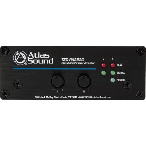  AtlasIED Time Saving Devices TSD-PA252G 25W 2-Channel Power Amplifier (Black)