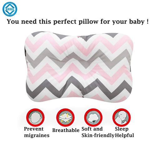  AtoBaby QHGC Baby Pillow - 3D Breathable Air Mesh Neck Support - Protection for Flat Head Syndrome - Organic Cotton