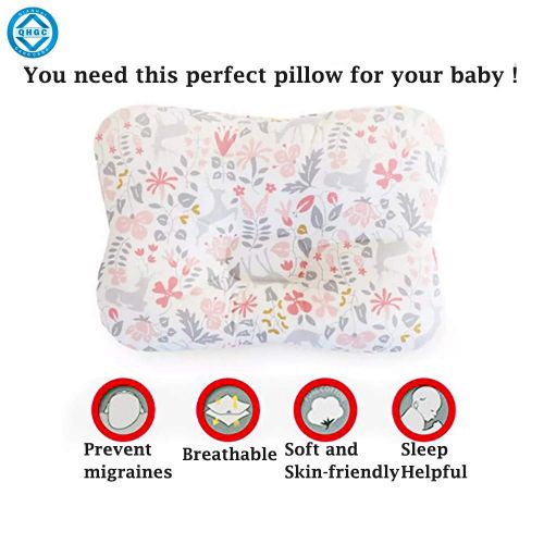  AtoBaby QHGC Baby Pillow - 3D Breathable Air Mesh Neck Support - Protection for Flat Head Syndrome - Organic Cotton