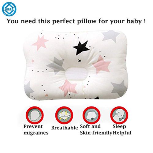  AtoBaby QHGC Baby Pillow - 3D Breathable Air Mesh Neck Support - Protection for Flat Head Syndrome - Organic Cotton