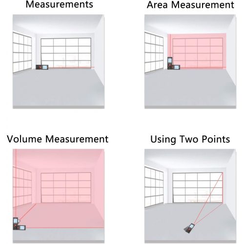  [아마존베스트]Laser Measure, atolla Laser Distance Meter (196Ft M/In/Ft) up to 60m/±2mm Accuracy with Mute Function, Waterproof IP54, Bubble Level, LCD Backlit for Pythagorean Mode, Measuring Di