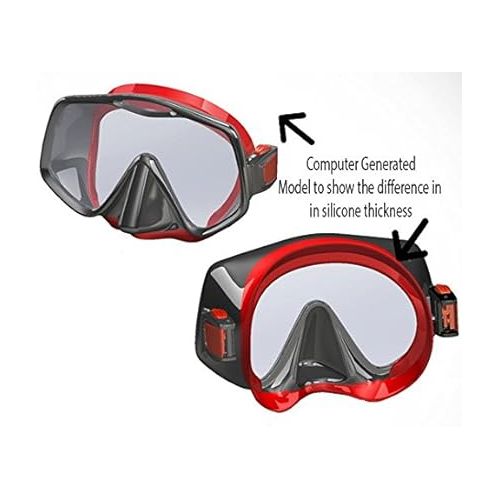 아토믹 Atomic Aquatics Frameless Mask, Black Skirt ~ Dive Pink & Fight Breast Cancer.