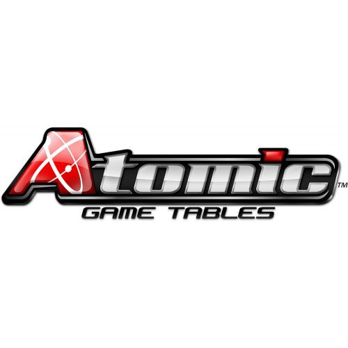 아토믹 Atomic 9’ Platinum Shuffleboard Table with Poly-coated Playing Surface for Smooth, Fast Puck Action and Pedestal Legs with Levelers for Optimum Stability and Level Play