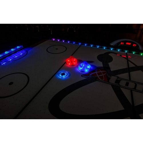 아토믹 Atomic 90 or 7.5 ft LED Light UP Arcade Air Powered Hockey Tables - Includes Light UP Pucks and Pushers