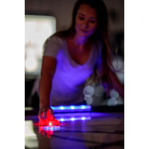 아토믹 Atomic 90 or 7.5 ft LED Light UP Arcade Air Powered Hockey Tables - Includes Light UP Pucks and Pushers