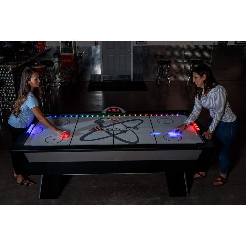 아토믹 Atomic 90 or 7.5 ft LED Light UP Arcade Air Powered Hockey Tables - Includes Light UP Pucks and Pushers