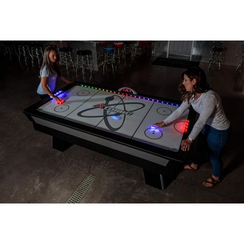 아토믹 Atomic 90 or 7.5 ft LED Light UP Arcade Air Powered Hockey Tables - Includes Light UP Pucks and Pushers