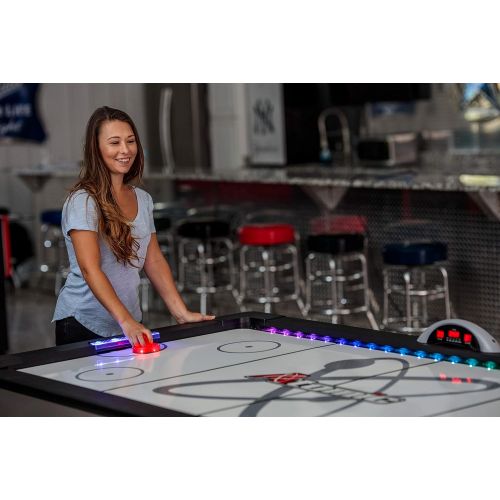 아토믹 Atomic 90 or 7.5 ft LED Light UP Arcade Air Powered Hockey Tables - Includes Light UP Pucks and Pushers