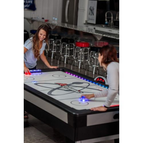 아토믹 Atomic 90 or 7.5 ft LED Light UP Arcade Air Powered Hockey Tables - Includes Light UP Pucks and Pushers