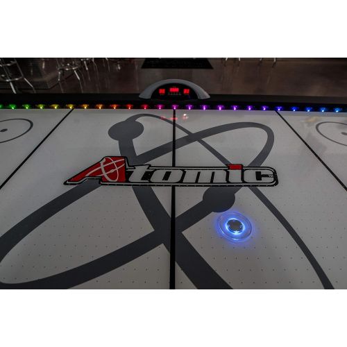 아토믹 Atomic 90 or 7.5 ft LED Light UP Arcade Air Powered Hockey Tables - Includes Light UP Pucks and Pushers