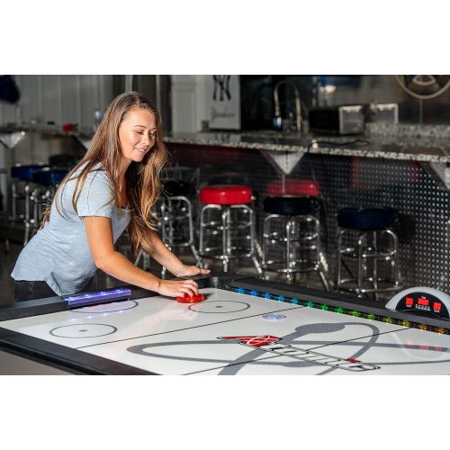 아토믹 Atomic 90 or 7.5 ft LED Light UP Arcade Air Powered Hockey Tables - Includes Light UP Pucks and Pushers