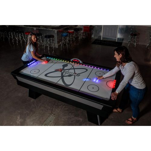 아토믹 Atomic 90 or 7.5 ft LED Light UP Arcade Air Powered Hockey Tables - Includes Light UP Pucks and Pushers