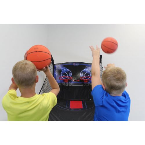 아토믹 Atomic Jumpball Deluxe Double Electronic Basketball Shootout Includes Four Mini Basketballs and Inflating Air Pump