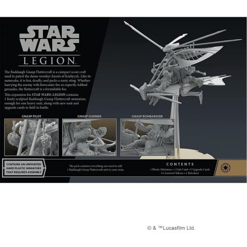  Atomic Mass Games Star Wars Legion Raddaugh Gnasp Fluttercraft EXPANSION Two Player Battle Game Miniatures Game Strategy Game for Adults and Teens Ages 14+ Average Playtime 3 Hours Made by Atomic Ma