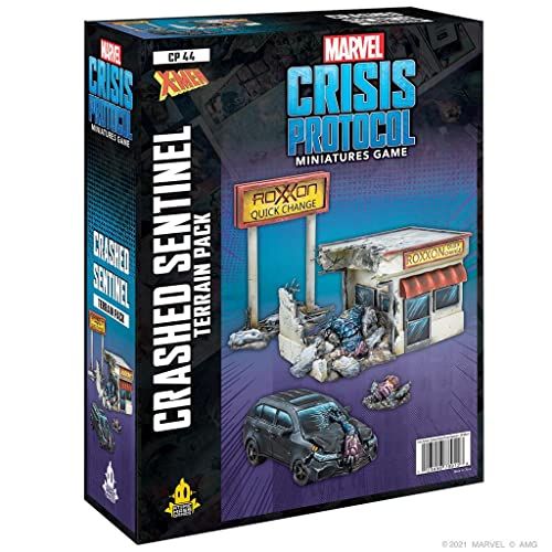  Marvel Crisis Protocol Crashed Sentinel TERRAIN PACK Marvel Miniatures Strategy Game for Teens and Adults Ages 14+ 2 Players Average Playtime 45 Minutes Made by Atomic Mass Games