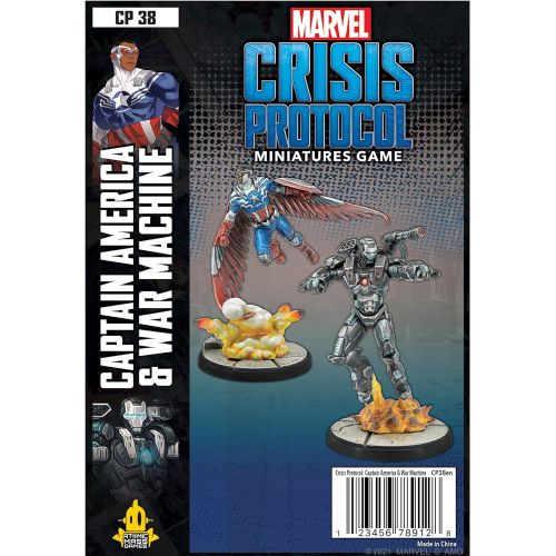  Atomic Mass Games Marvel Crisis Protocol Captain America and War Machine CHARACTER PACK Miniatures Battle Game Strategy Game for Adults Ages 14+ 2 Players Avg. Playtime 90 Mins Made by Atomic Mass G