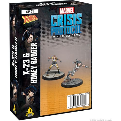  Marvel Crisis Protocol X-23 and Honey Badger Character Pack Miniatures Battle Game Strategy Game for Adults Ages 14+ 2 Players Average Playtime 90 Minutes Made by Atomic Mass Games