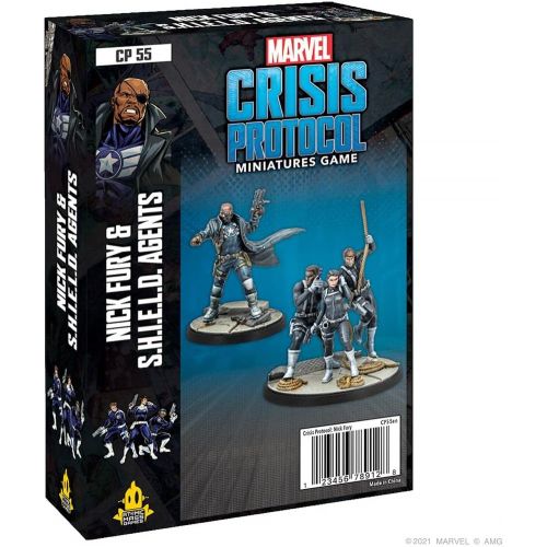  Atomic Mass Games Marvel Crisis Protocol Nick Fury & S.H.I.E.L.D. Agents Character Pack Miniatures Battle Game Strategy Game for Adults Ages 14+ 2 Players Avg. Playtime 90 Minutes Made by Atomic Mas