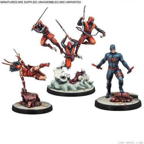  Atomic Mass Games Marvel Crisis Protocol Shadowland Daredevil & The Hand Character Pack Miniatures Battle Game Strategy Game for Adults Ages 14+ 2 Players Avg. Playtime 90 Minutes Made by Atomic Mas