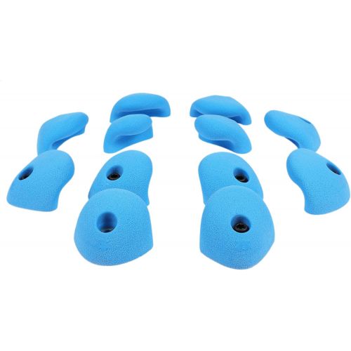  [아마존베스트]Atomik Climbing Holds 12 Medium Double Incut Roof Jugs | Bolt-on Rock Climbing Holds | Blue