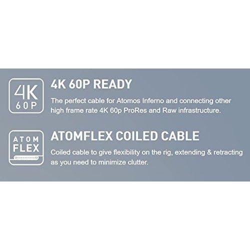  Atomos HDMI Full to HDMI Micro Coiled Cable, 30cm12 Coiled (60cm24 Extended)