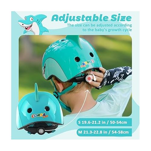  Toddler Kids Bike Helmet,Adjustable and Multi-Sport for Bicycle Scooter Skate,2 Sizes,from Toddler to Youth