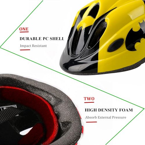  Atphfety Toddler Kids Bike Helmet for Boys Girls,Adjustable Child Helmets with LED Light for Cycling Skate Scooter Bicycle,2 Sizes