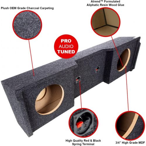  Atrend Bbox Dual 10 Inch Sealed Subwoofer Enclosure - Car Subwoofer Boxes & Enclosures - Subwoofer Box Improves Audio Quality, Sound & Bass - Fits 99-07 Chevy/GMC Silverado/Sierra Extende