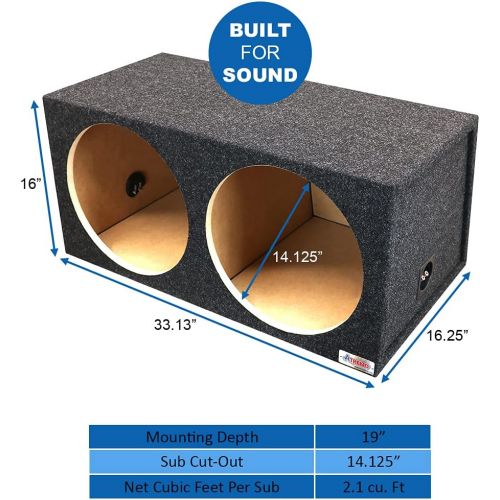  Atrend Bbox Dual Vented 15 Inch Subwoofer Enclosure - Pro Audio Tuned Single Vented Car Subwoofer Boxes & Enclosures - Premium Subwoofer Box Improves Audio Quality, Sound & Bass - Nickel