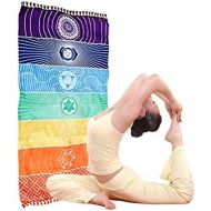 [아마존베스트]Atrumly Yoga Mat Rainbow Beach Towel Multicolor Turkish Bath Towel Colorful Polyester